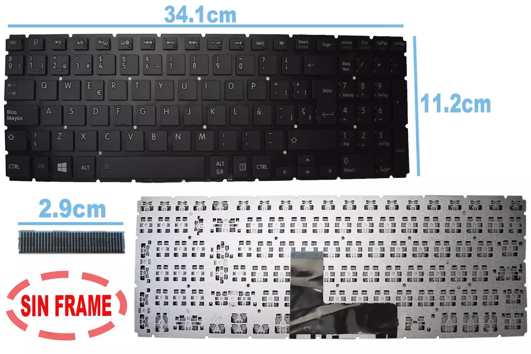 TECLADO TOSHIBA L55-B S55-B515 SIN FRAME SP — imagen 1