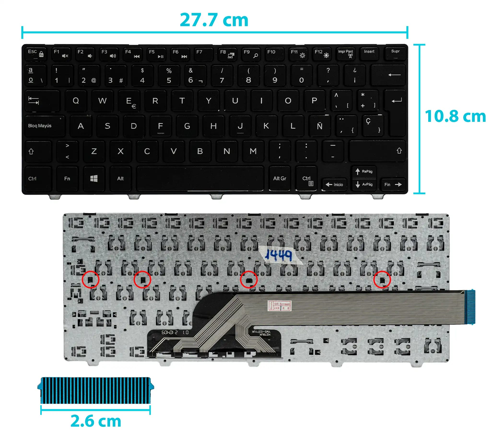 Teclado Dell inspiron 14-3000 LA — imagen 1