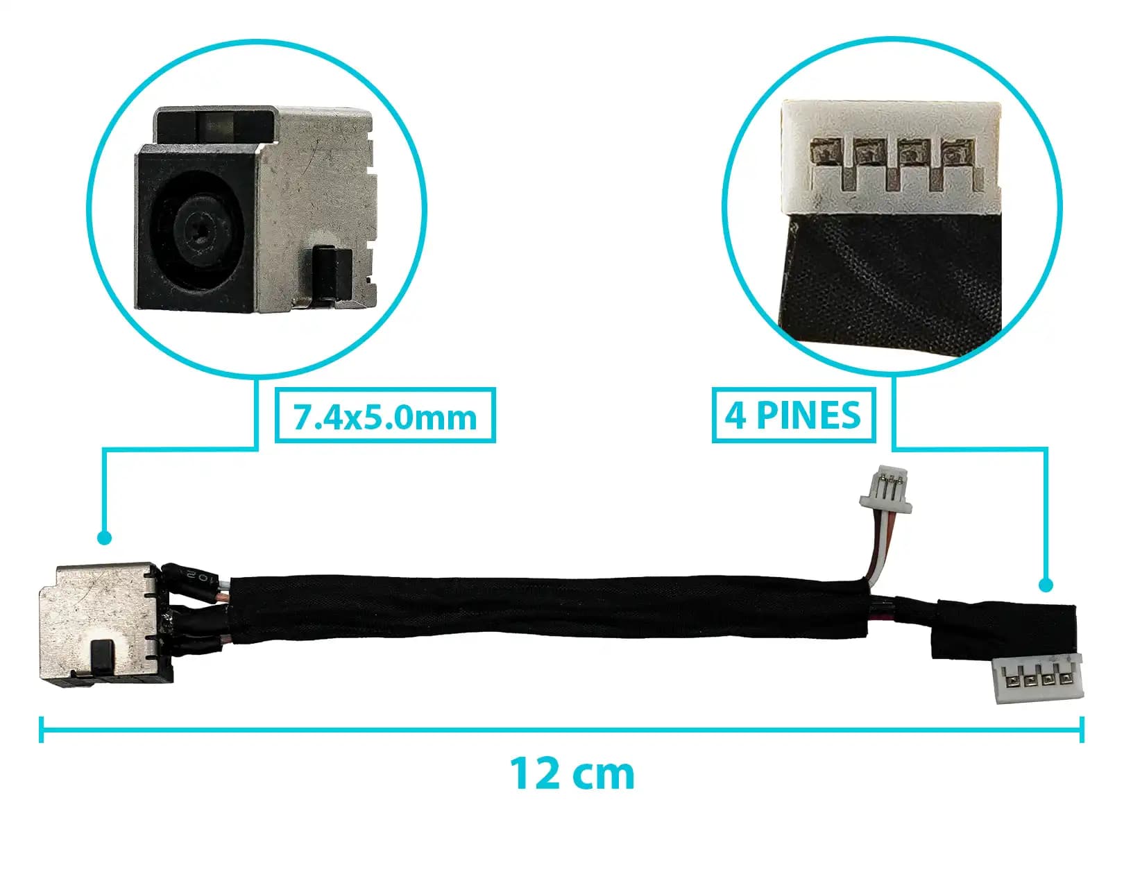 DC JACK hp 4530s 4730s CON CABLE — imagen 1