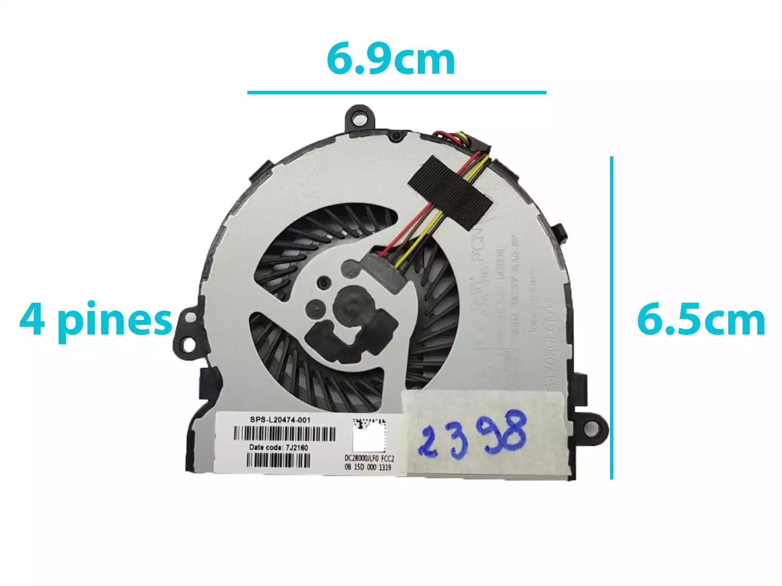 COOLER HP 15-DA 15-DB DC28000JLFO L20474-001 (4 LINES) — imagen 1