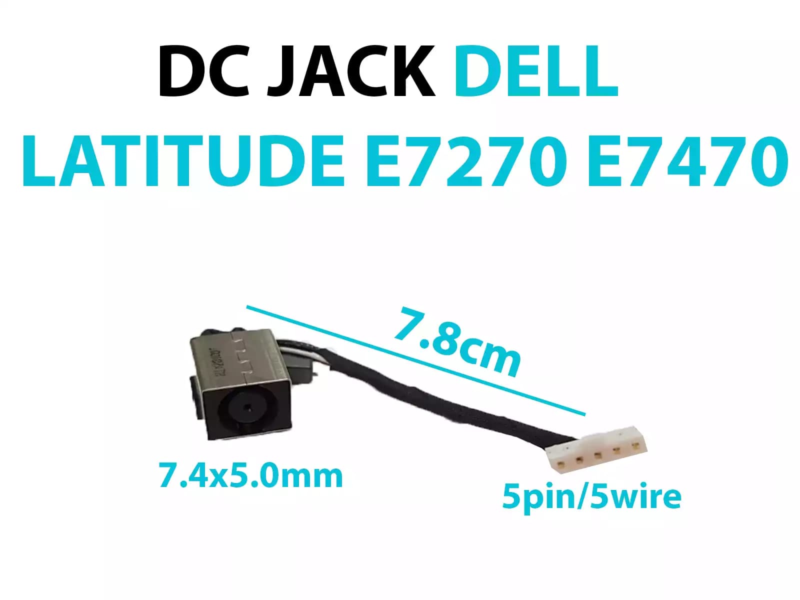 DC JACK DELL LATITUDE E7270 E7470 CON CABLE — imagen 1