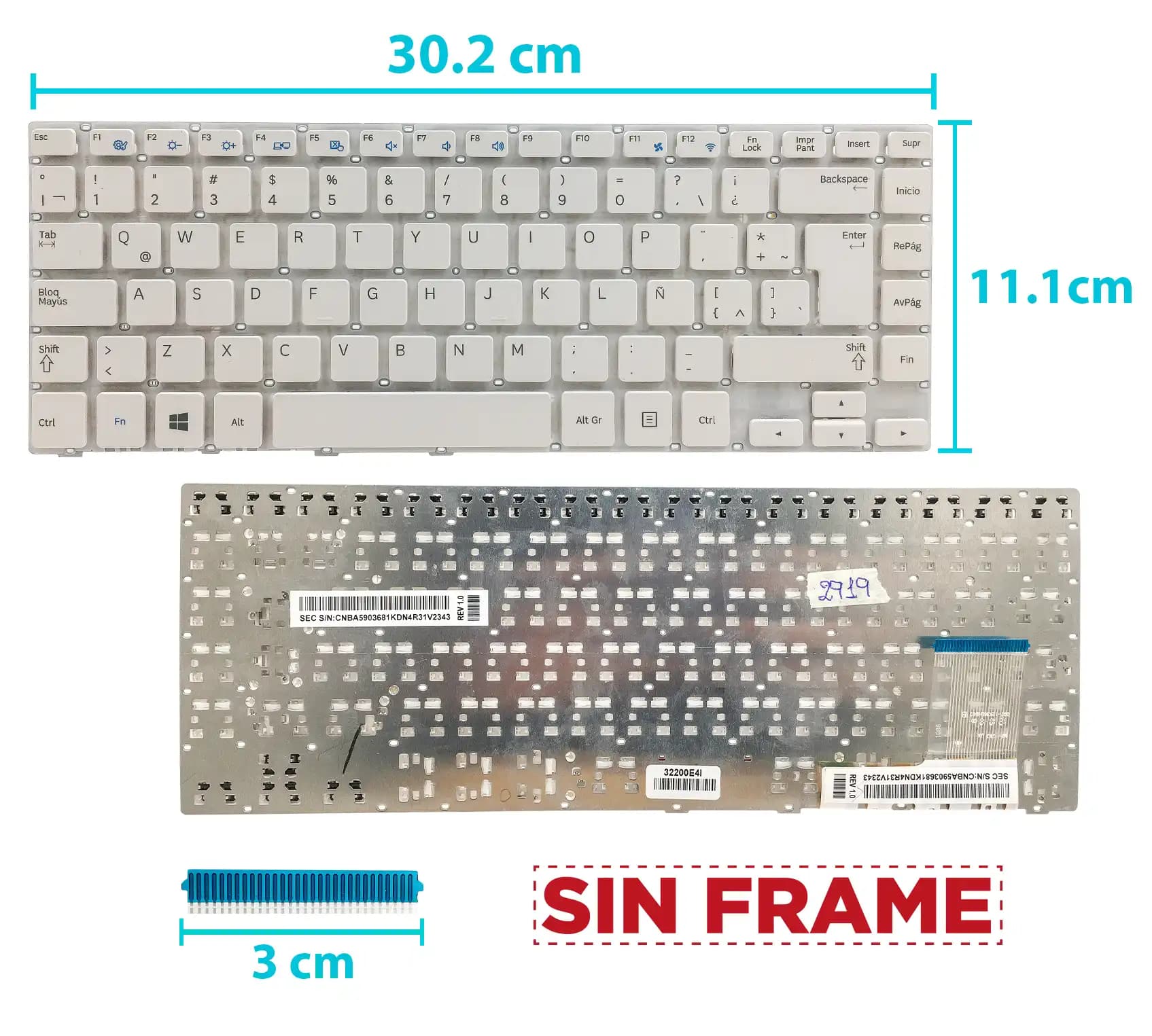 TECLADO SAMSUNG NP370R4E NP370R4V NP450R4E NP450R4V NP470R4E SIN FRAME SP — imagen 1