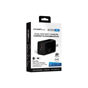 WALL CHARGER DUAL ARGOM VOLTA P5 GaN II 45W CARGA RAPIDA 2 CONT. TYPE-C NEBRO — imagen 4