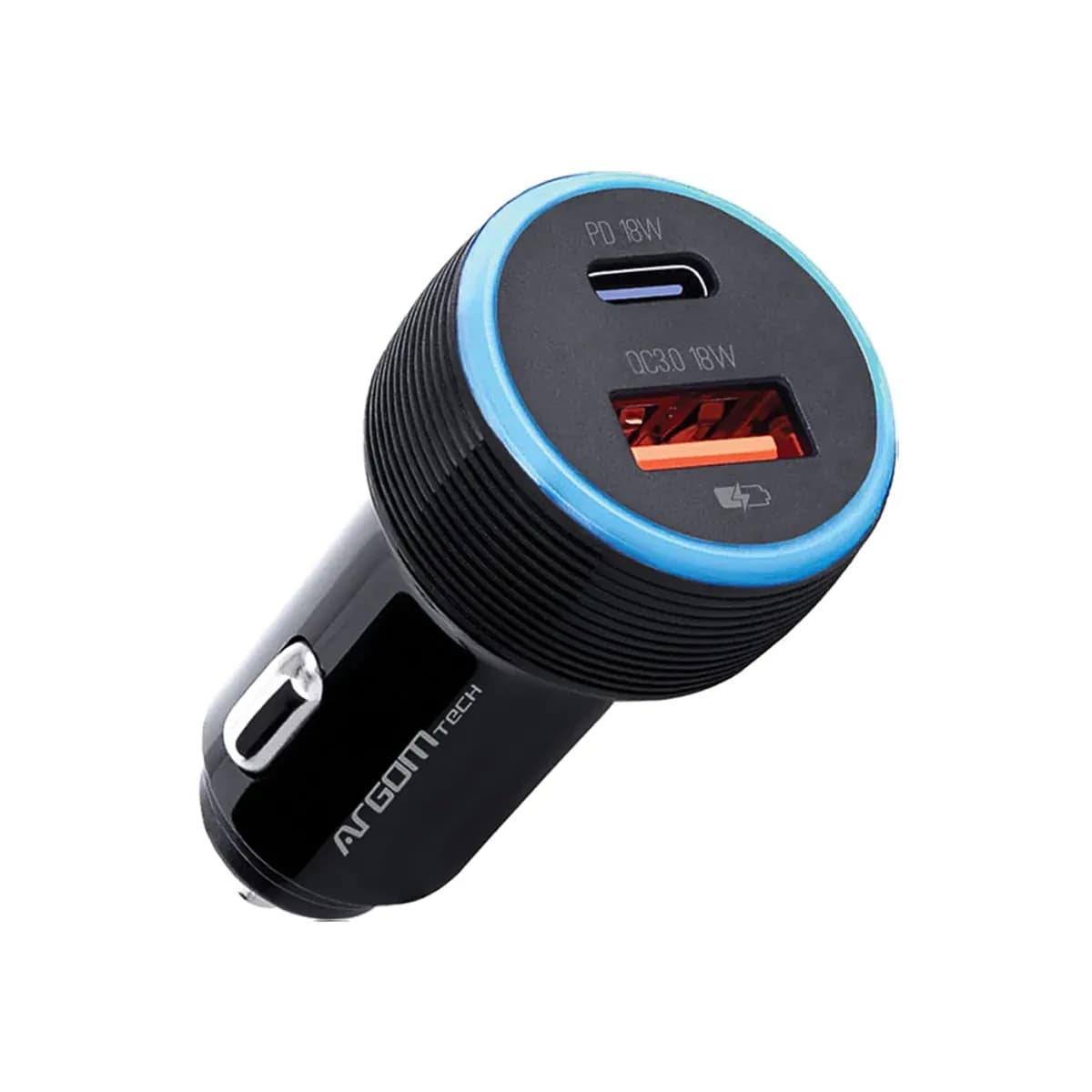 CAR CHARGER ARGOM FORCE C1 38W PD TYPE-C - USB BLACK — imagen 4