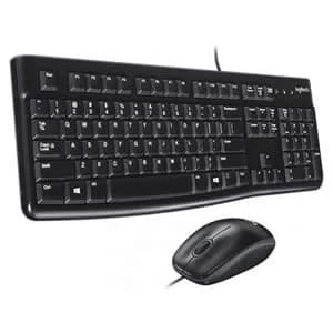 TECLADO-MOUSE COMBO LOGITECH MK120 NEGRO USB PLUG AND PLAY RESISTENTE A SALPICADURAS — imagen 1