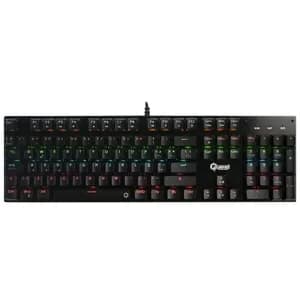 TECLADO QUASAD QKM-G80 MECANICO FULL SIZE LIGHTING 9LIGHT MODES SCROLLING WIRES USB-A NEGRO — imagen 1