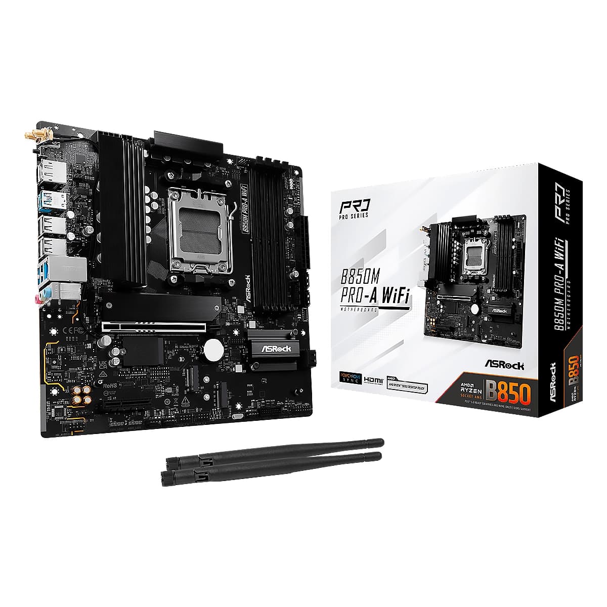 MBO ASROCK B850M Pro-A WiFi AM5 2DDR5 HDMI DP USB3.2 4M.2 PCIe5.0 Micro-ATX — imagen 6