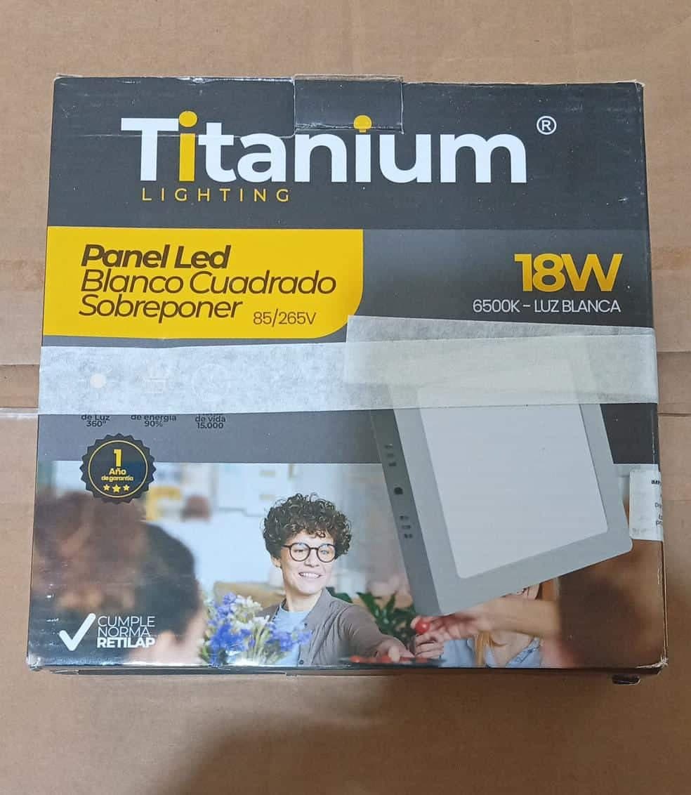 2 Paneles LED Titanium 18W Cuadrado Sobreponer 85‐265V Luz Blanca 6500K2 Paneles LED Titanium 18W Cuadrado Sobreponer 85‐265V Luz Blanca 6500K — imagen 3