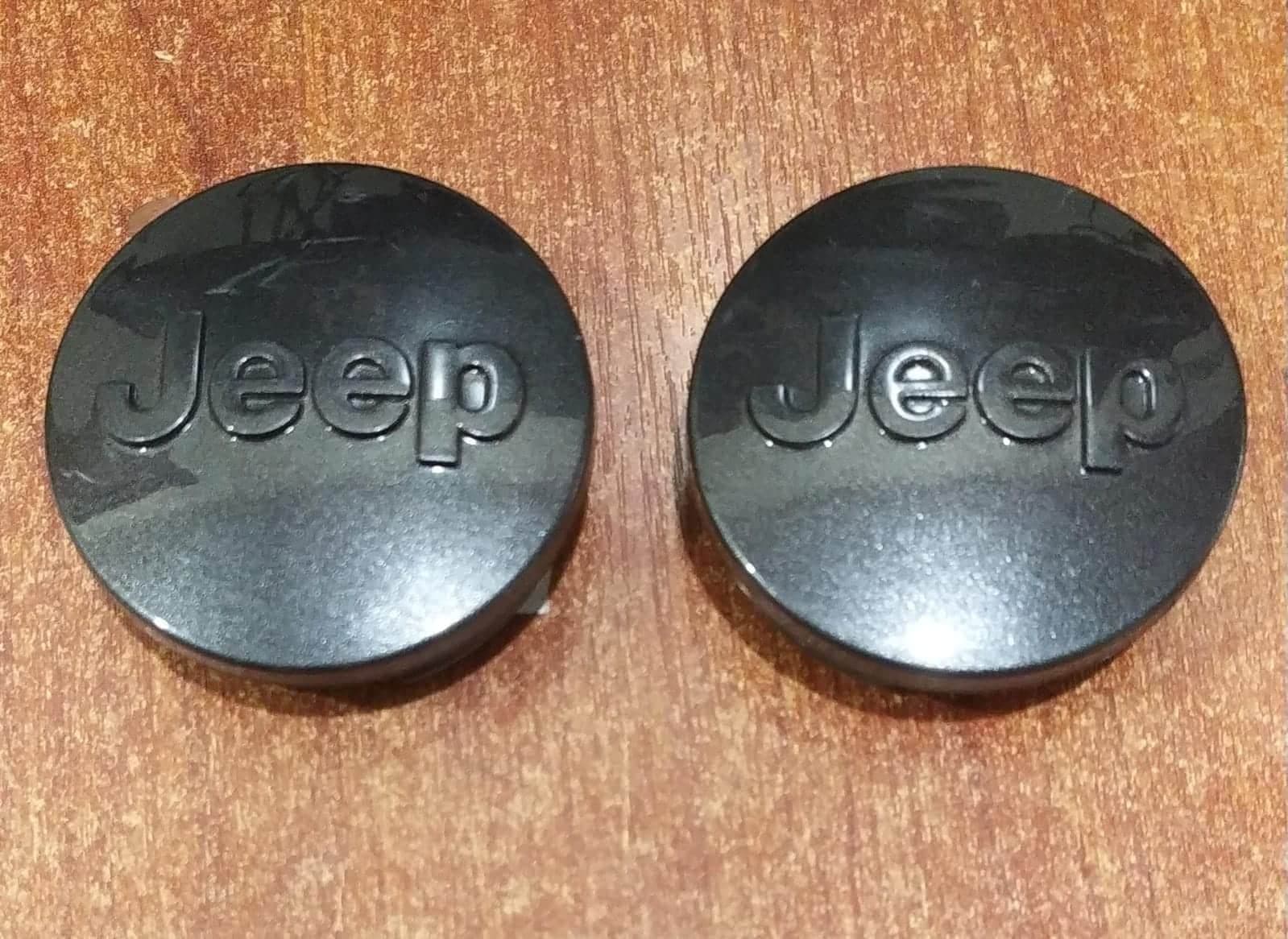 2 Tapacubos Central Jeep Mopar OEM 60651915 Negro Brillante (para Commander, Compass, etc) — imagen 1