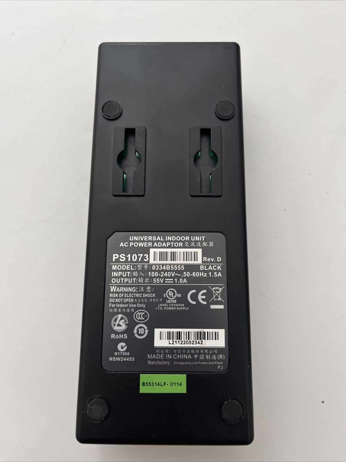 Adaptador de poder PS1073 (Alvarion 0334B5555) 55 V 1 A – Usado en perfecto estado — imagen 5