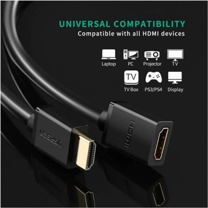 Adaptador | HDMI Macho a HDMI Hembra | 30V | 25cm | Negro — imagen 4