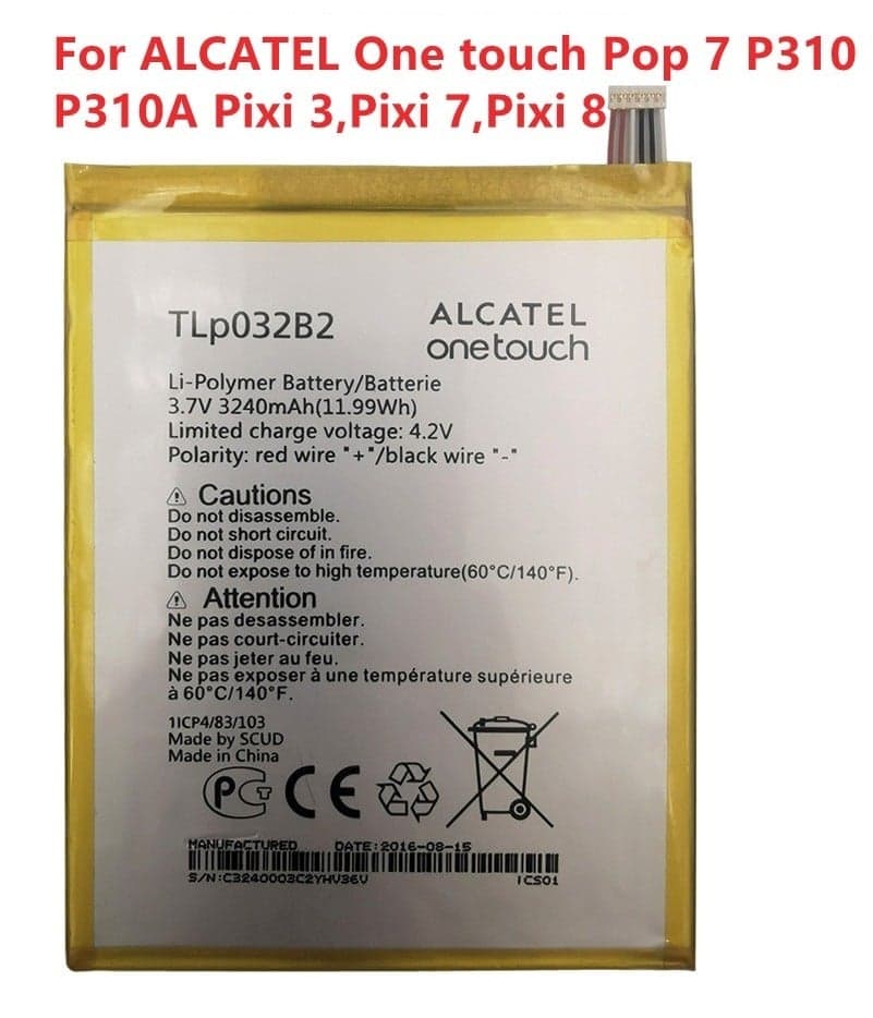 (BATERÍA) Alcatel TLp032BD (3200 mAh) – Repuesto – Compatible One Touch Pixi/POP 7 — imagen 1