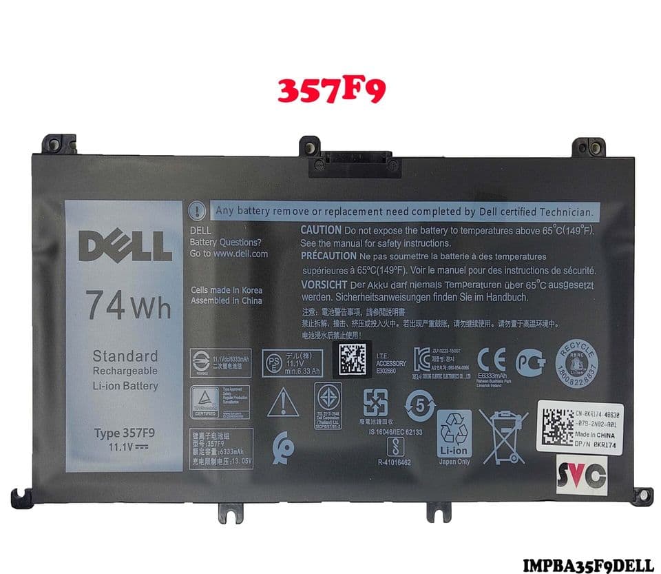 BATERIA DELL | 357F9 74WH 11.4V | Dell Inspiron 15 serie 7000 — imagen 1