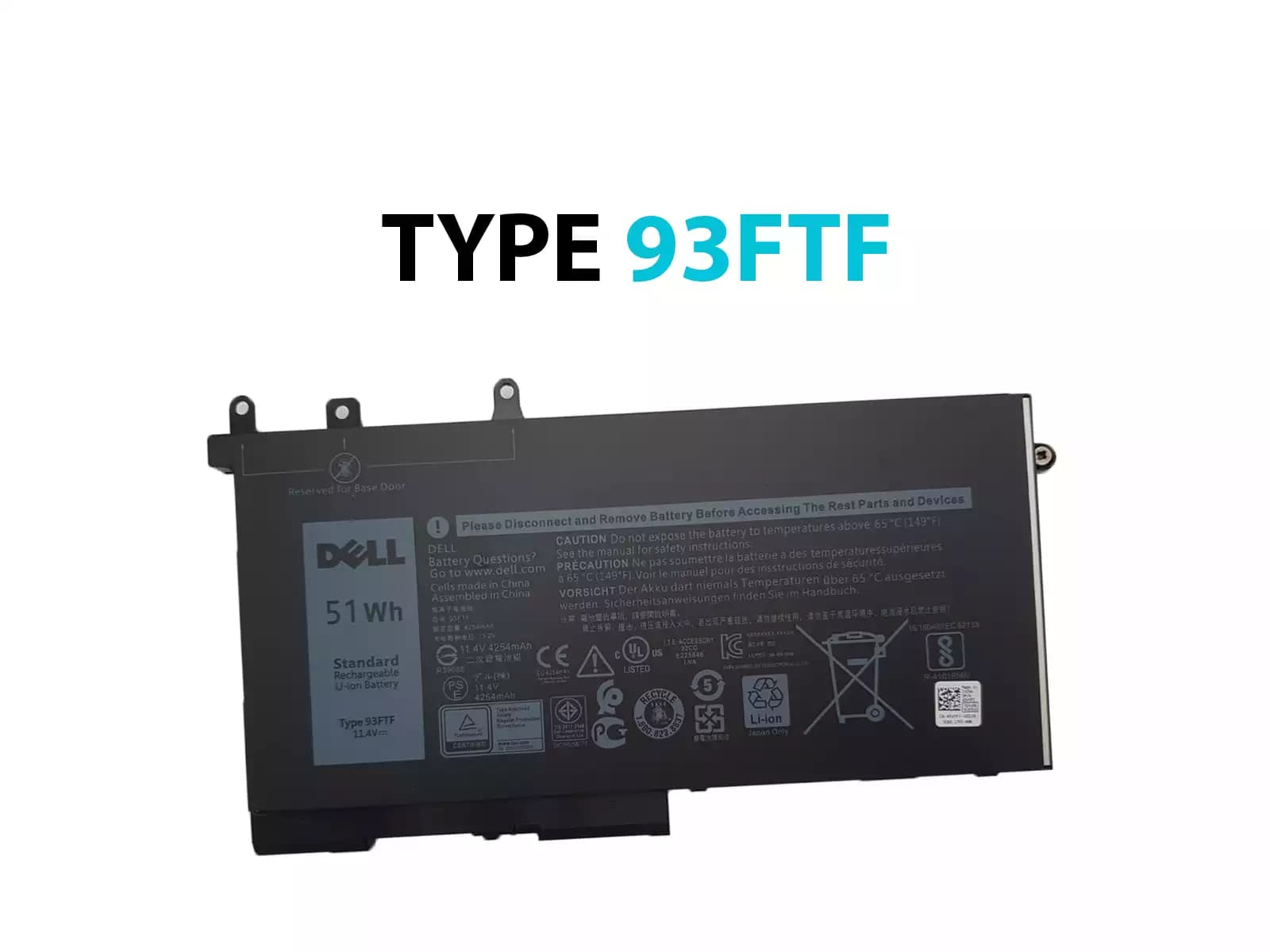 BATERÍA DELL 93FTF para Precision 15 3520 3530 5590 3DDDG 083XPC 83XPC 4YFVG Serie 51WH — imagen 1