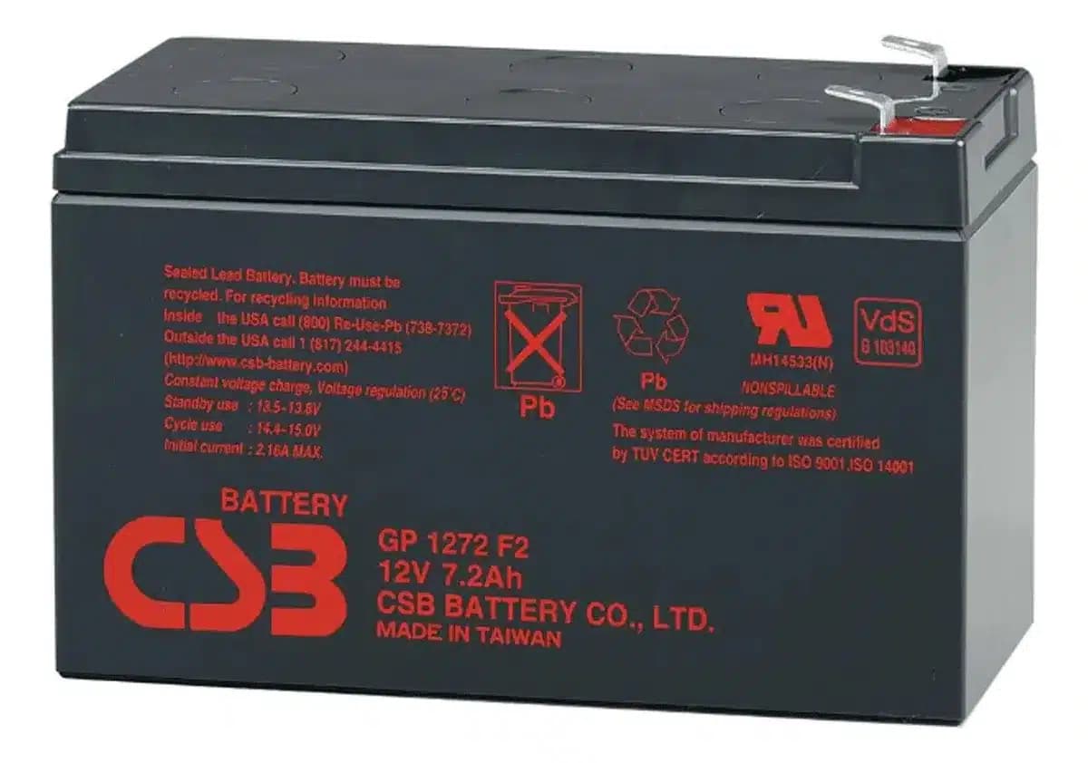 Batería Recargable CSB GP 1272 F2 12V 7Ah CSB para UPS y Alarmas — imagen 1