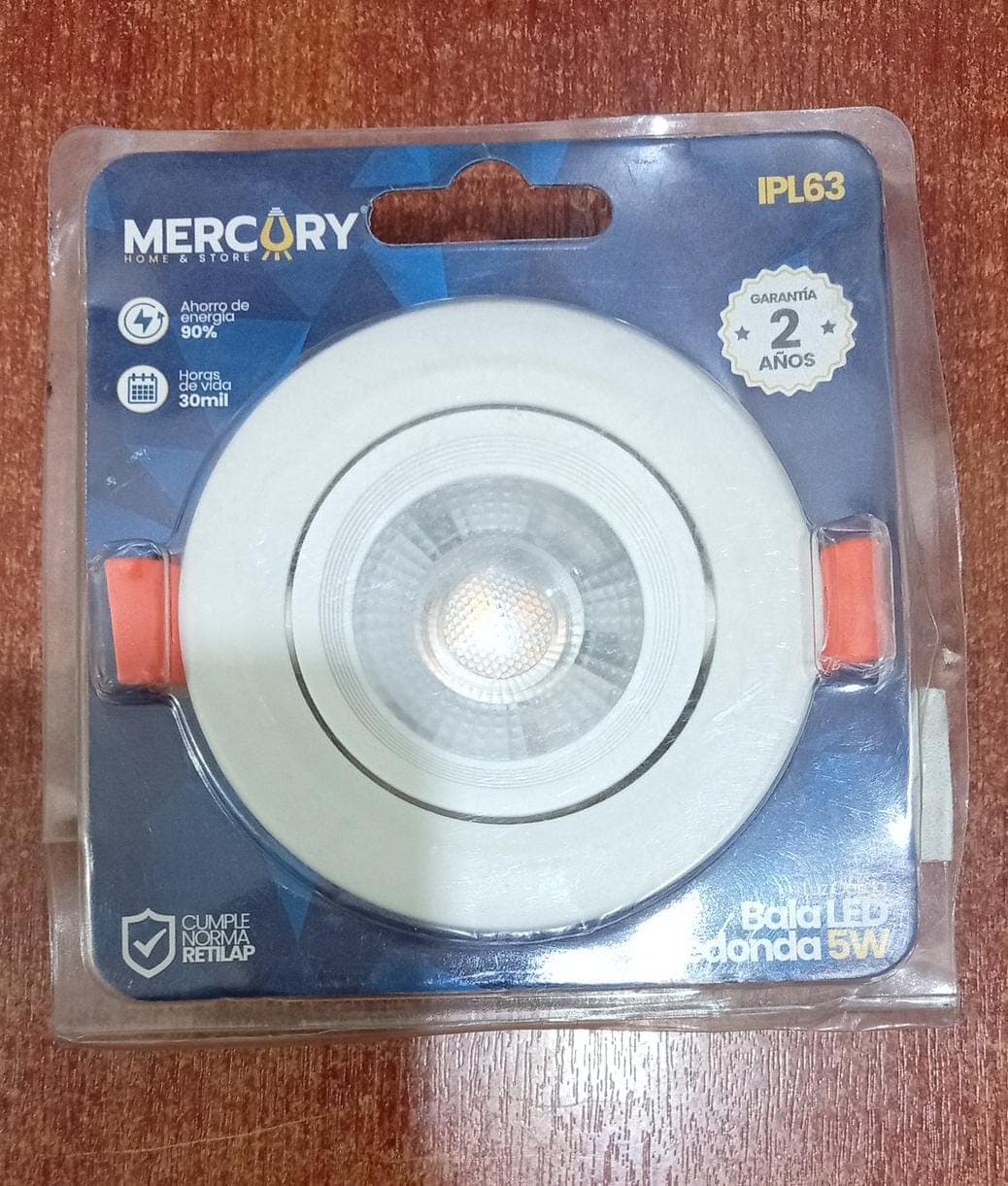 Bombillo LED Mercury IPL63 5W Luz Cálida (3000K) – Bala Redonda – Nuevo — imagen 2