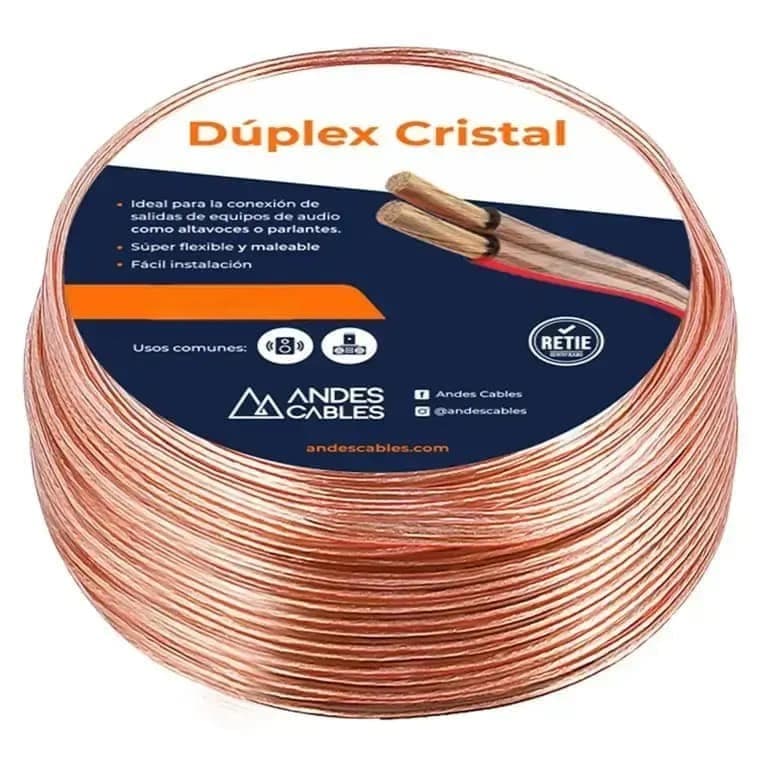 Cable Andes Gemelo 2×16 AWG · Duplex Cristal · 96 m · Nuevo — imagen 1