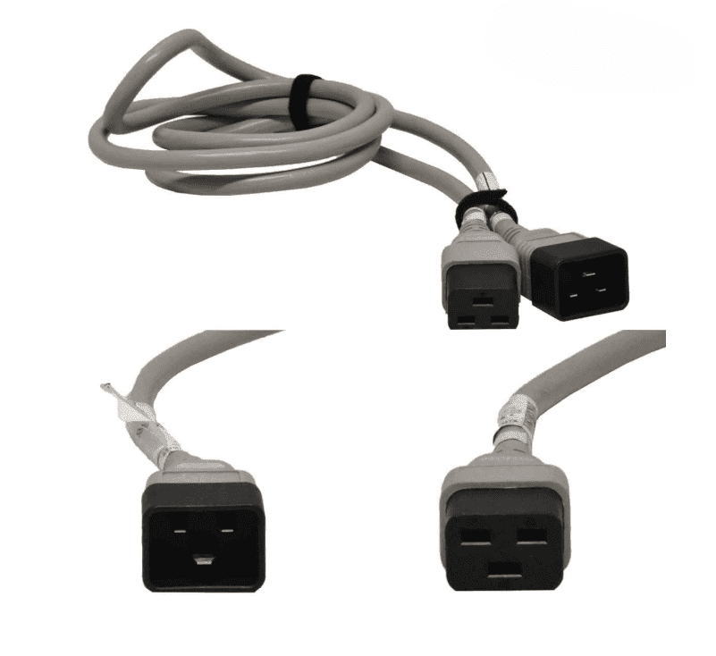 Cable de alimentación | SU01001-13002 | 242867-005 | para servidor HP 4FT PDU 1,2 m C19/C20 | Enchufe macho y hembra cuadrados de 3x2,00 mm² 14AWG 16A IEC320 C19 A C20 — imagen 1