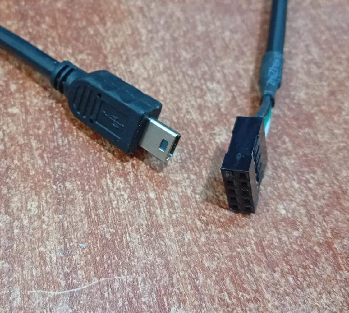 Cable interno USB header a Mini‑USB para PC (placa madre → dispositivo interno) — imagen 2