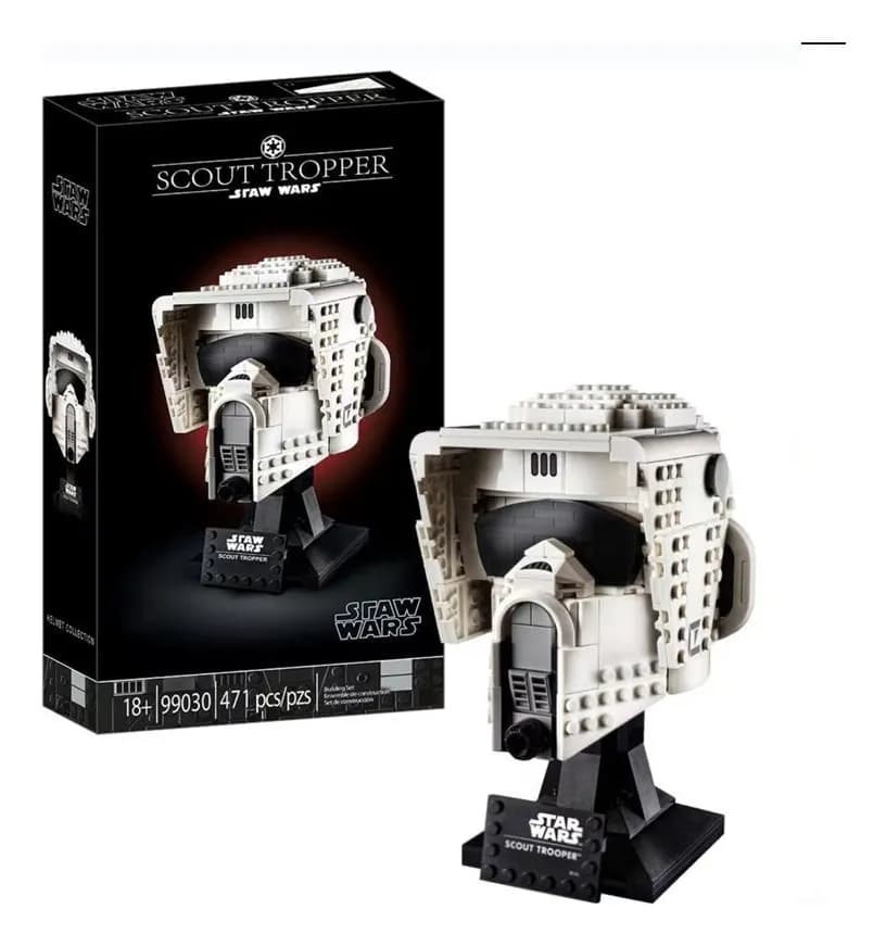 Casco Scout Trooper Star Wars armable tipo Lego 471 Piezas 18cm (Modelo: 99030) — imagen 1
