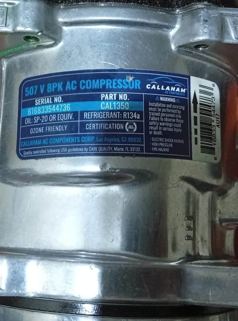 Compresor A/C Callaham 507 V | 8PK (8 Canales) | R134a | Nuevo — imagen 5
