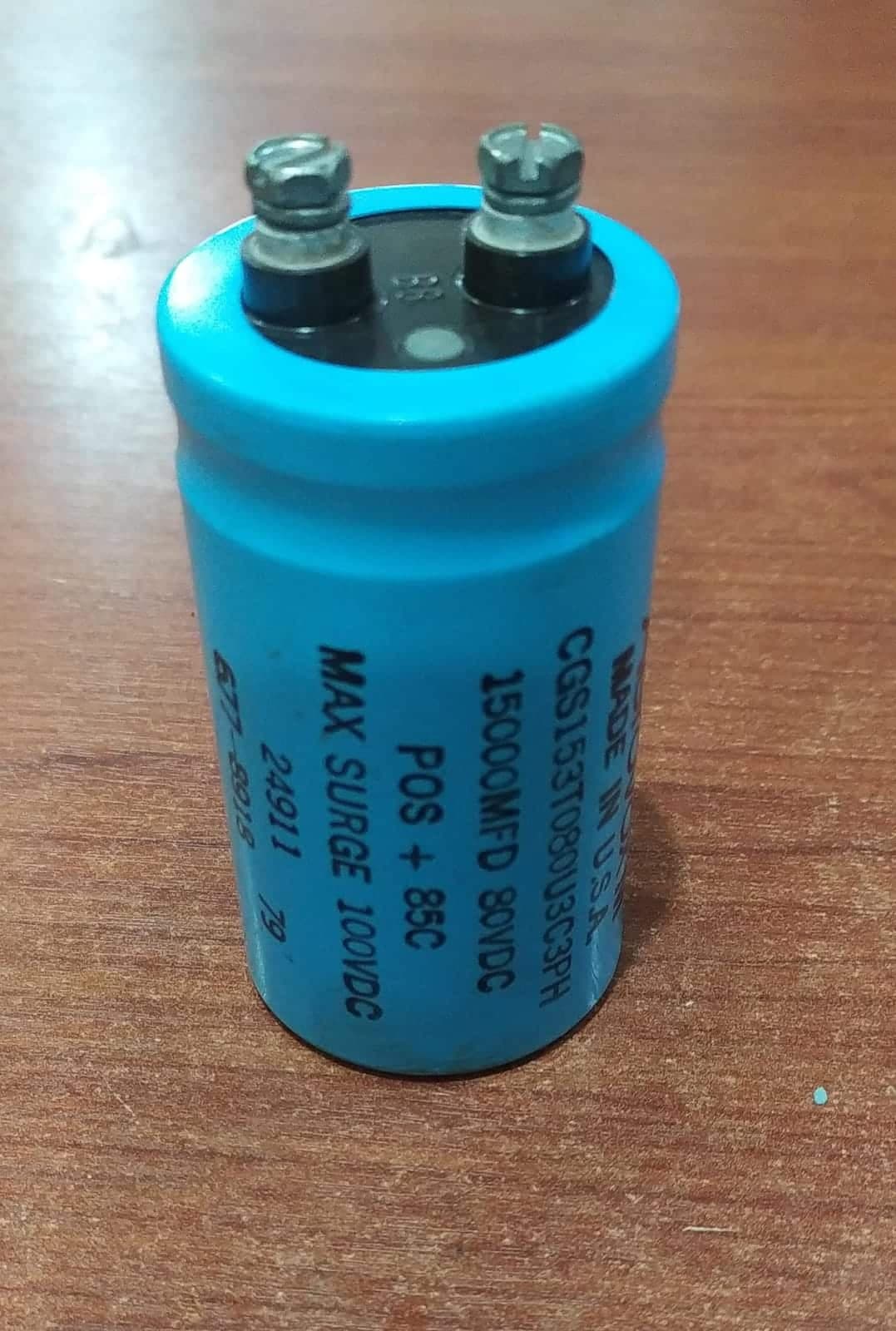 Condensador Electrolítico Aerovox M CGS153T080U3C3PH 15 000 µF 80 VDC – (Fuente poder/Amp) — imagen 1
