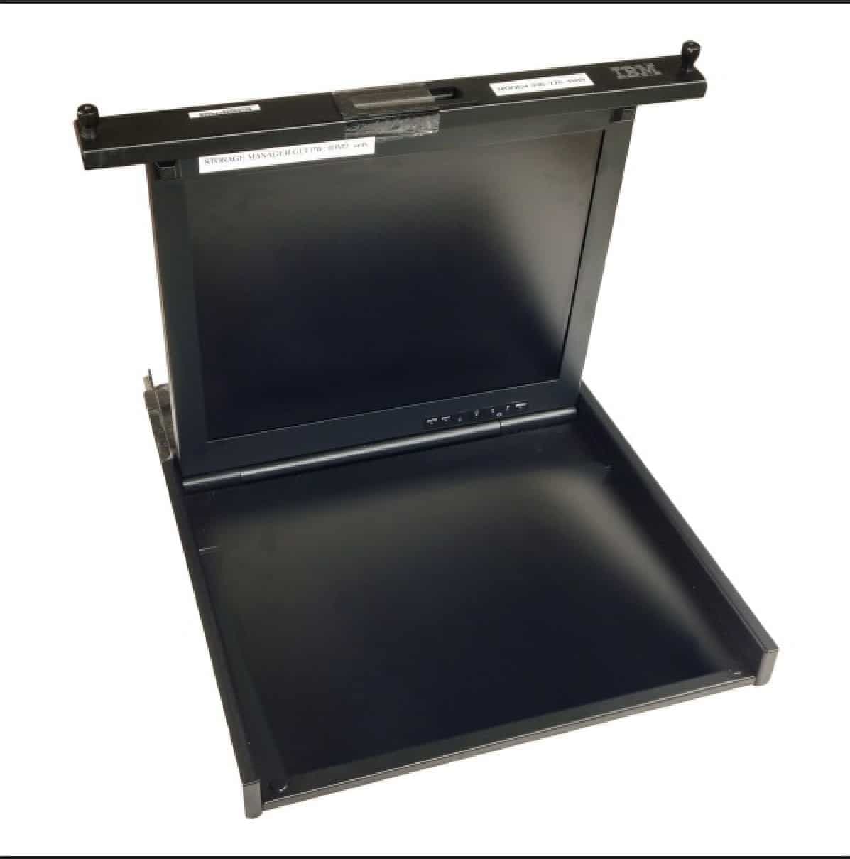 Consola KVM IBM 1723‑HC1 1U 17″ (seminueva) – pantalla + cables + rieles — imagen 1