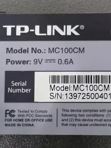 CONVERTIDOR DE MEDIO | TP-LINK | MC100CM | FIBRA OPTICA MULTIMODO CONECTOR SC | 9V-50/60Hz 0.8A — imagen 4