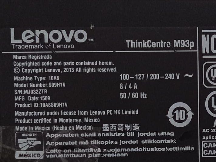 CPU Lenovo ThinkCentre M93p SFF Core i5-4570 3.2GHz 8GB RAM 128GB SSD Seminuevo — imagen 4