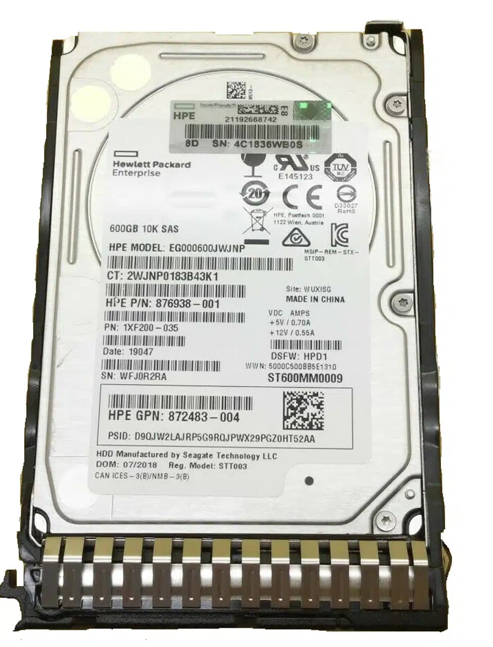 Disco Duro 600 GB HP SAS 10K 2.5″ EG000600JWJNP – Nuevo (Open Box) — imagen 1