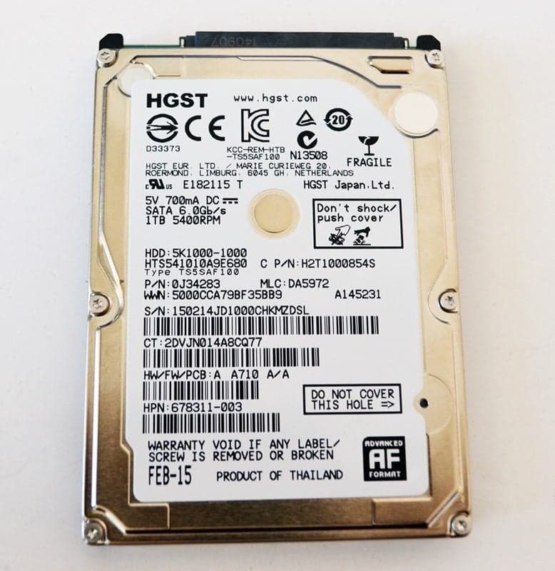 Disco Duro HDD para Laptop | HGST | 1TB | SATA | Nuevo y Sellado — imagen 1