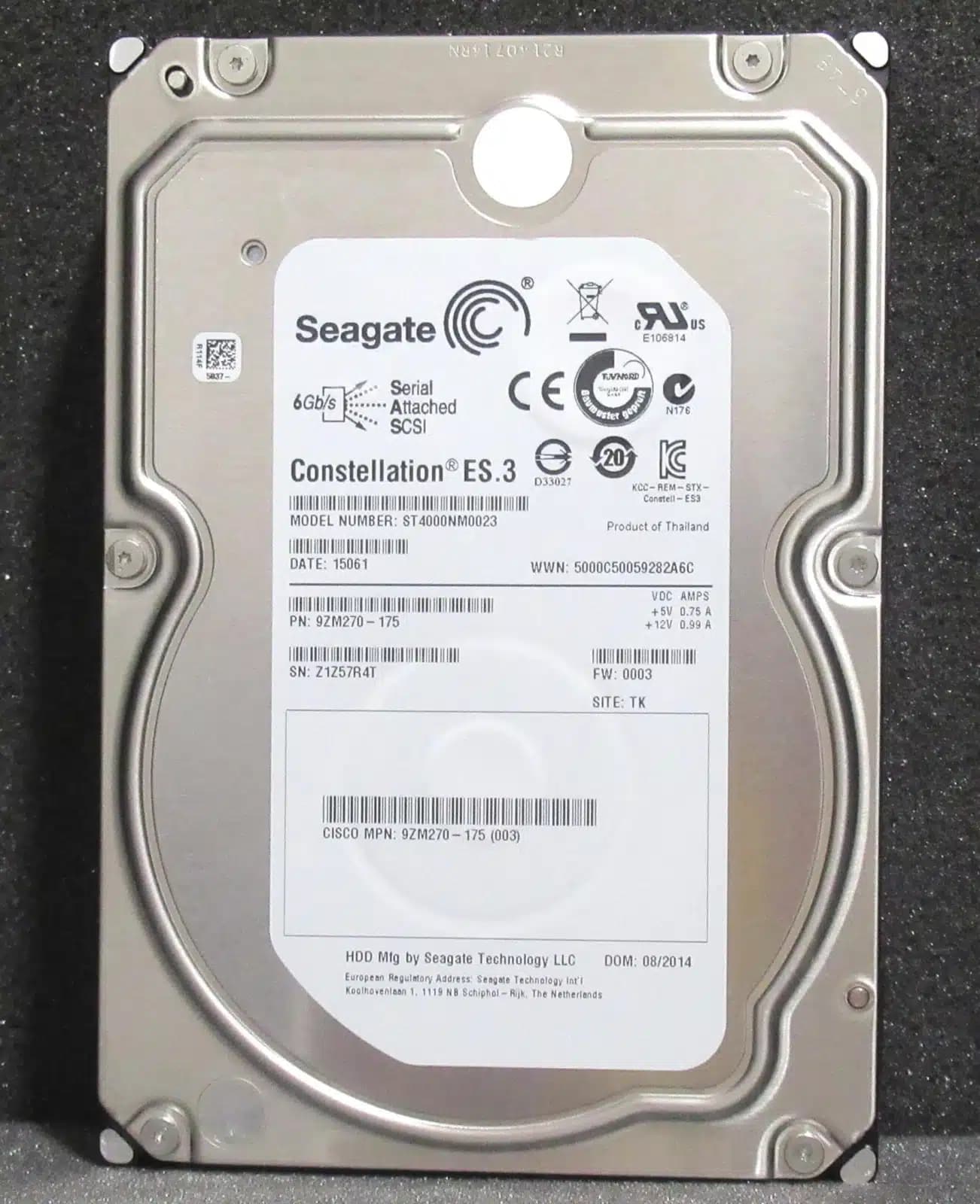 Disco Duro HDD Seagate Constellation ES.3 4TB SAS 6Gb/s 7200RPM ST4000NM0023 — imagen 1