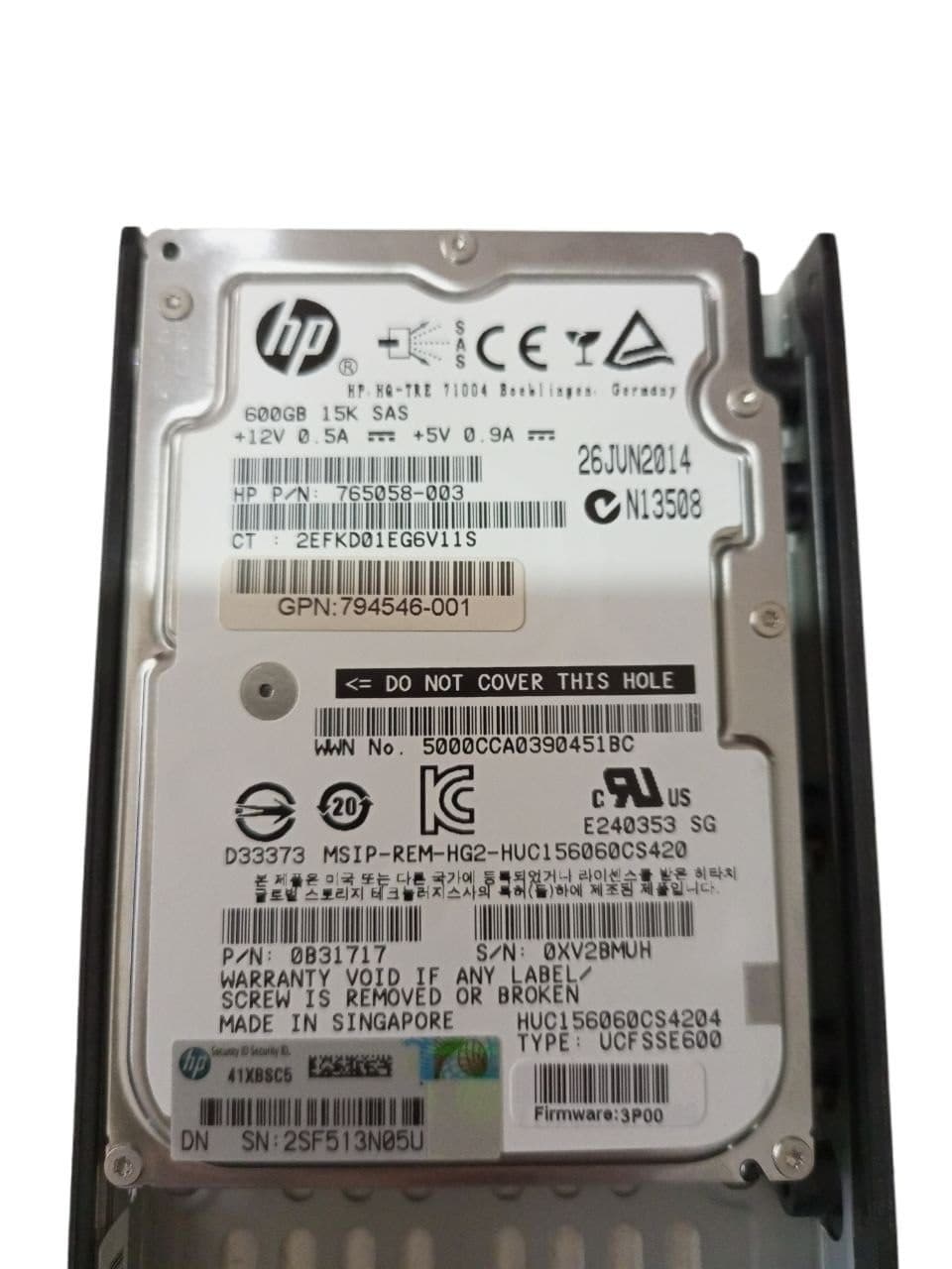 Disco Duro Hp De 600 Gb Sas | 765058'003 — imagen 1