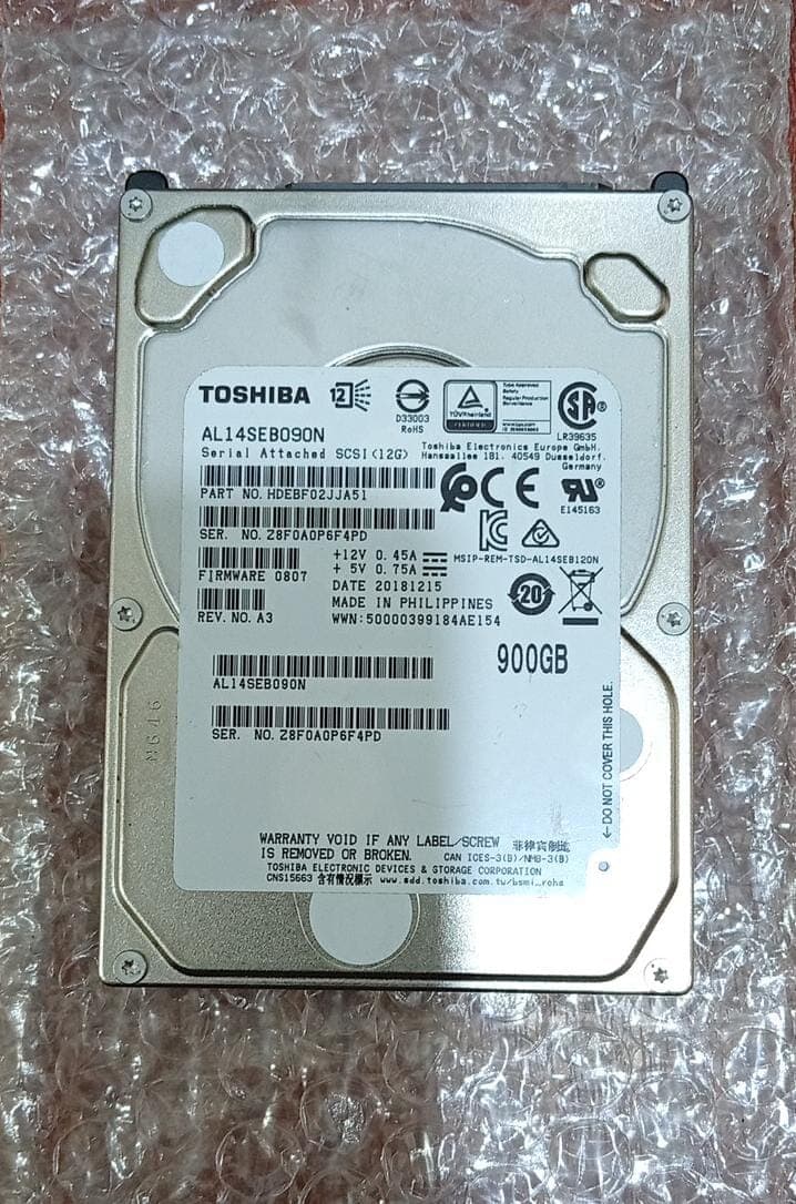 Disco Duro Interno Toshiba AL14SEB090N 900 GB SAS 10K RPM 2.5′′ Enterprise – sin Bahía — imagen 1