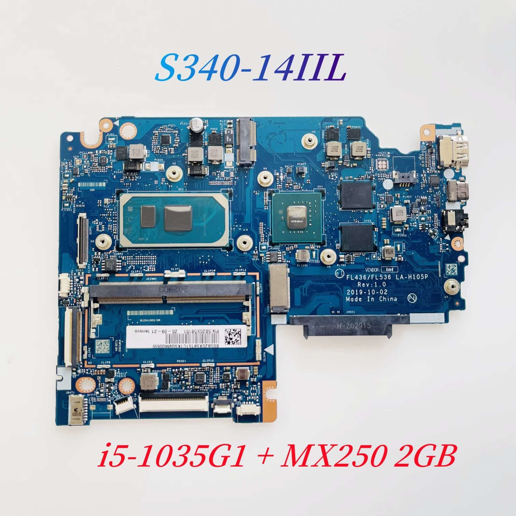 Placa base Lenovo Ideapad S340‑15IIL FL436 FL536 LA H105P i7 10th +gpu — imagen 1
