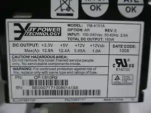 FUENTE DE ALIMENTACIÓN | 3Y POWER TECHNOLOGY | YM-4151A CP-1310R2 | 160W — imagen 7