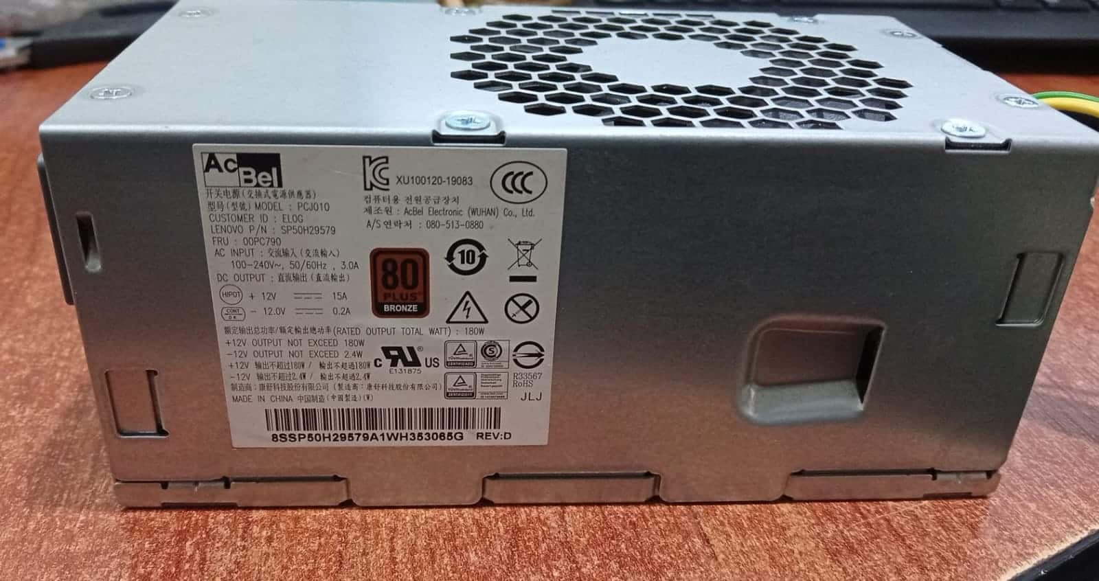 Fuente de Poder AcBel PCJ010 (Lenovo SP50H29579) 180 W – usado — imagen 1