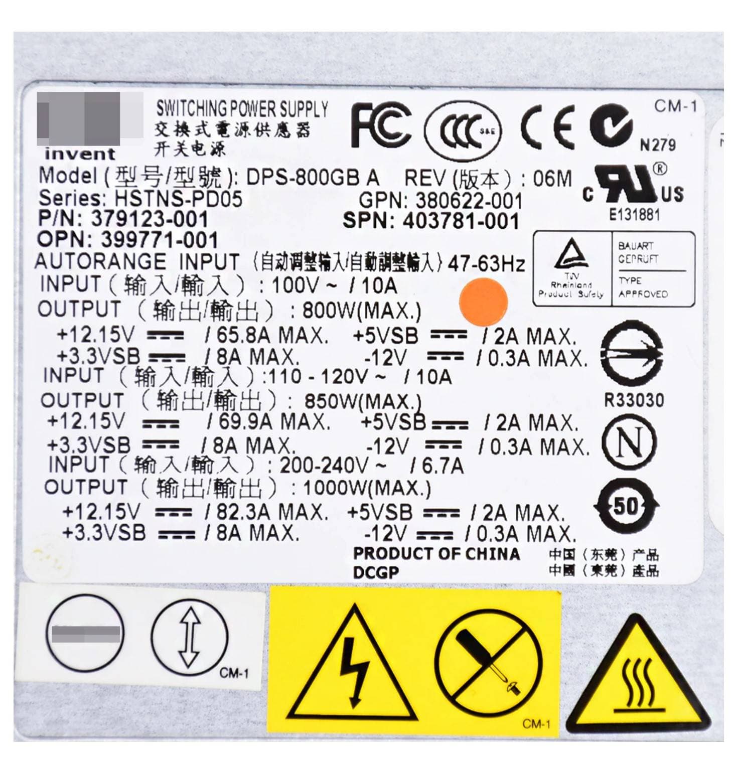FUENTE DE PODER PARA SERVIDOR 1000W-HP DPS-800GB — imagen 6