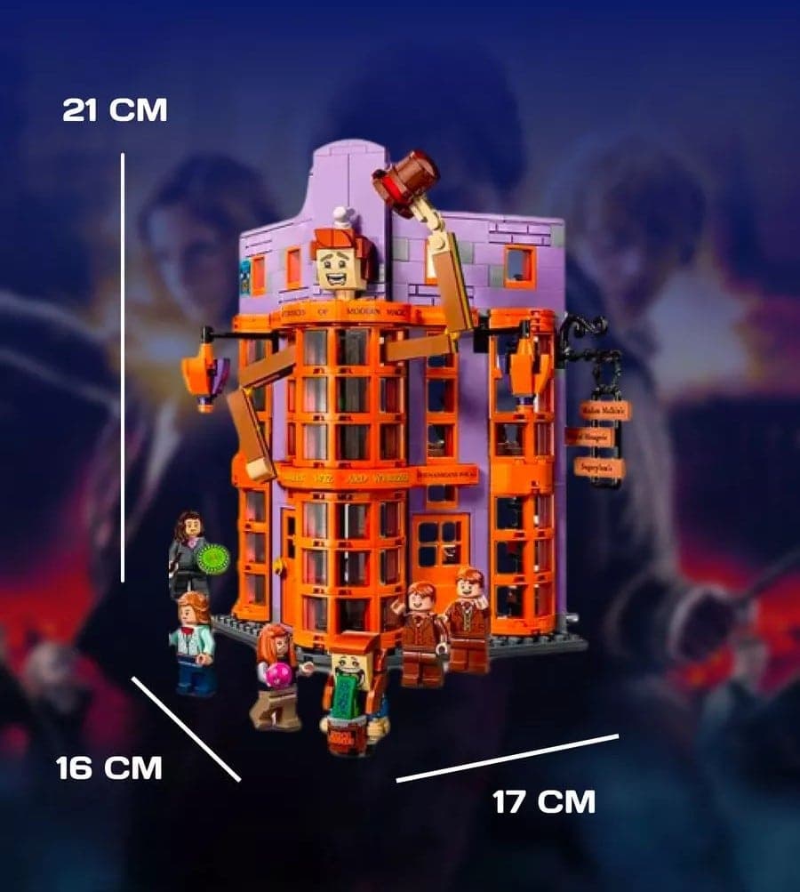Harry Potter (Weasleys' Wizard Wheezes) Callejón Diagon armable tipo Lego 834 Piezas 17cmx16cmx21cm — imagen 2