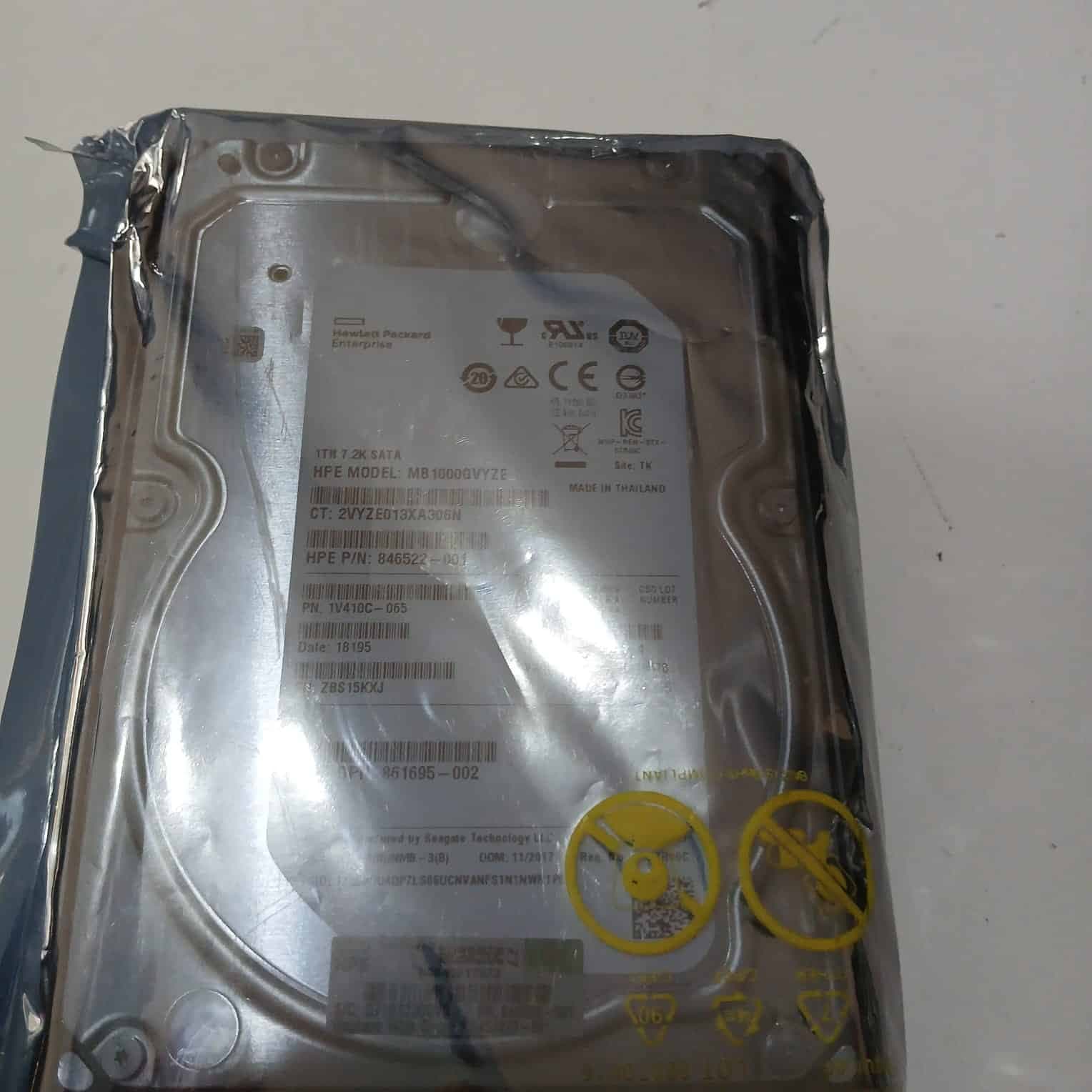 HP Enterprise 1TB SATA 7.2K LFF MB1000GVYZE (861695-002) - Nuevo Sellado — imagen 1
