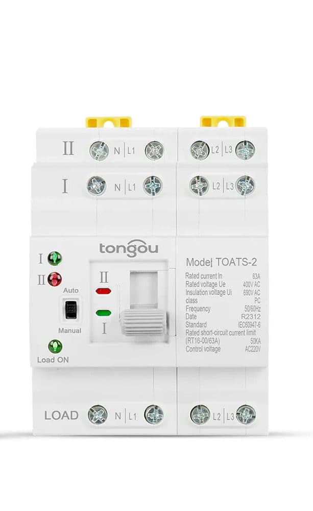 Interruptor de transferencia automática | Riel DIN TOATS 4P - 220V 63A | TONGOU | ATS — imagen 1