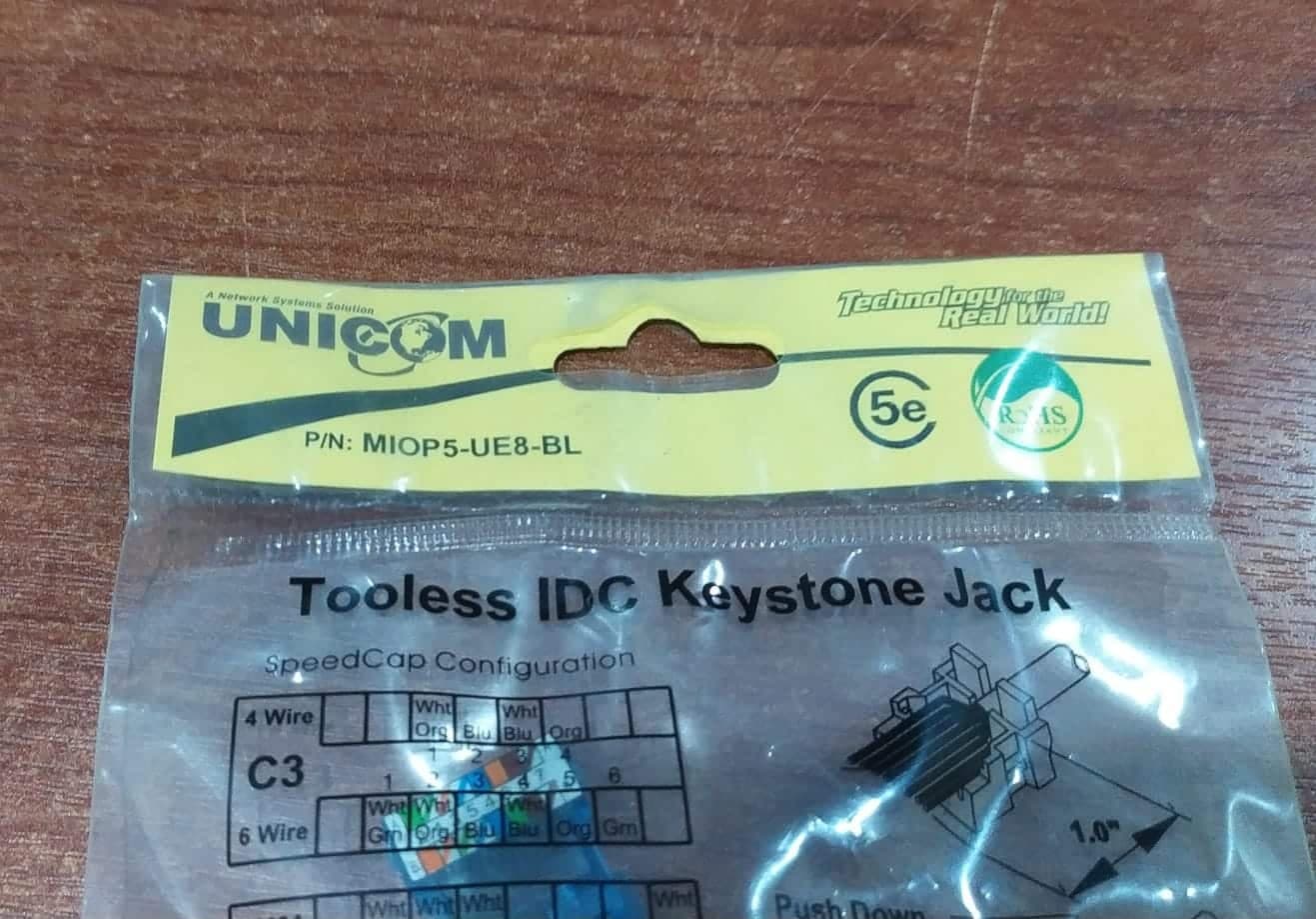 Keystone Jack Cat5e Tooless UNICOM MIOP5‑UE8‑BL Azul ‑ IDC / T568A‑B ‑ Nuevo — imagen 4