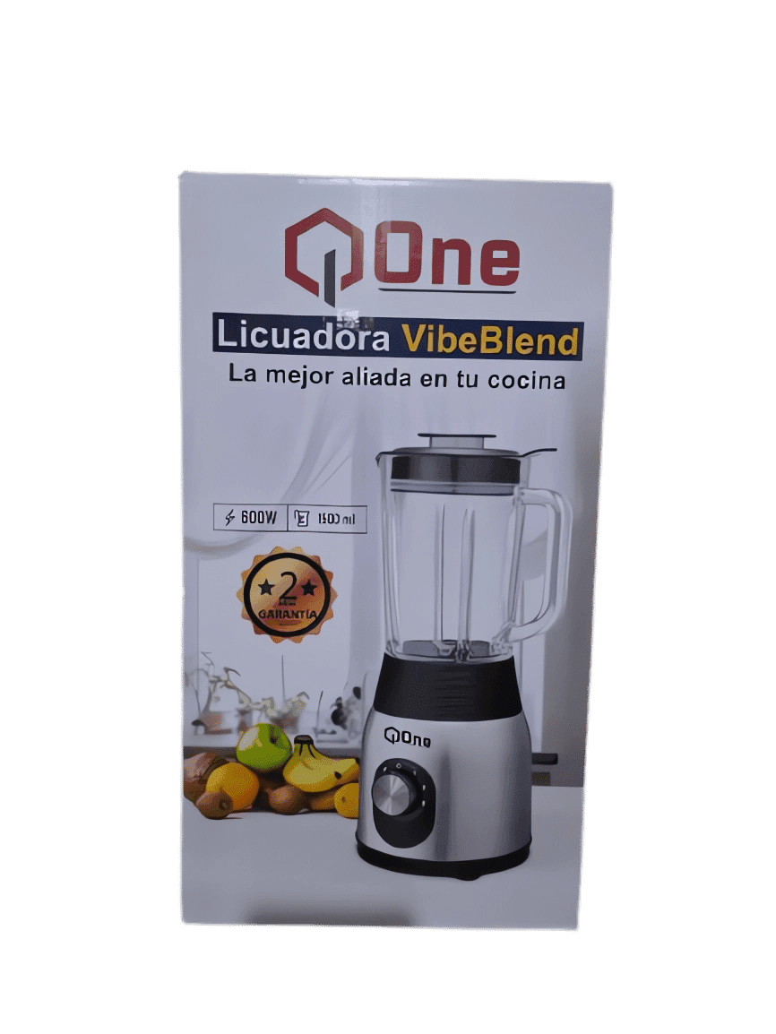 Licuadora Q-One VibeBlend 600W Vaso de Vidrio 1.5L 4 Velocidades — imagen 3