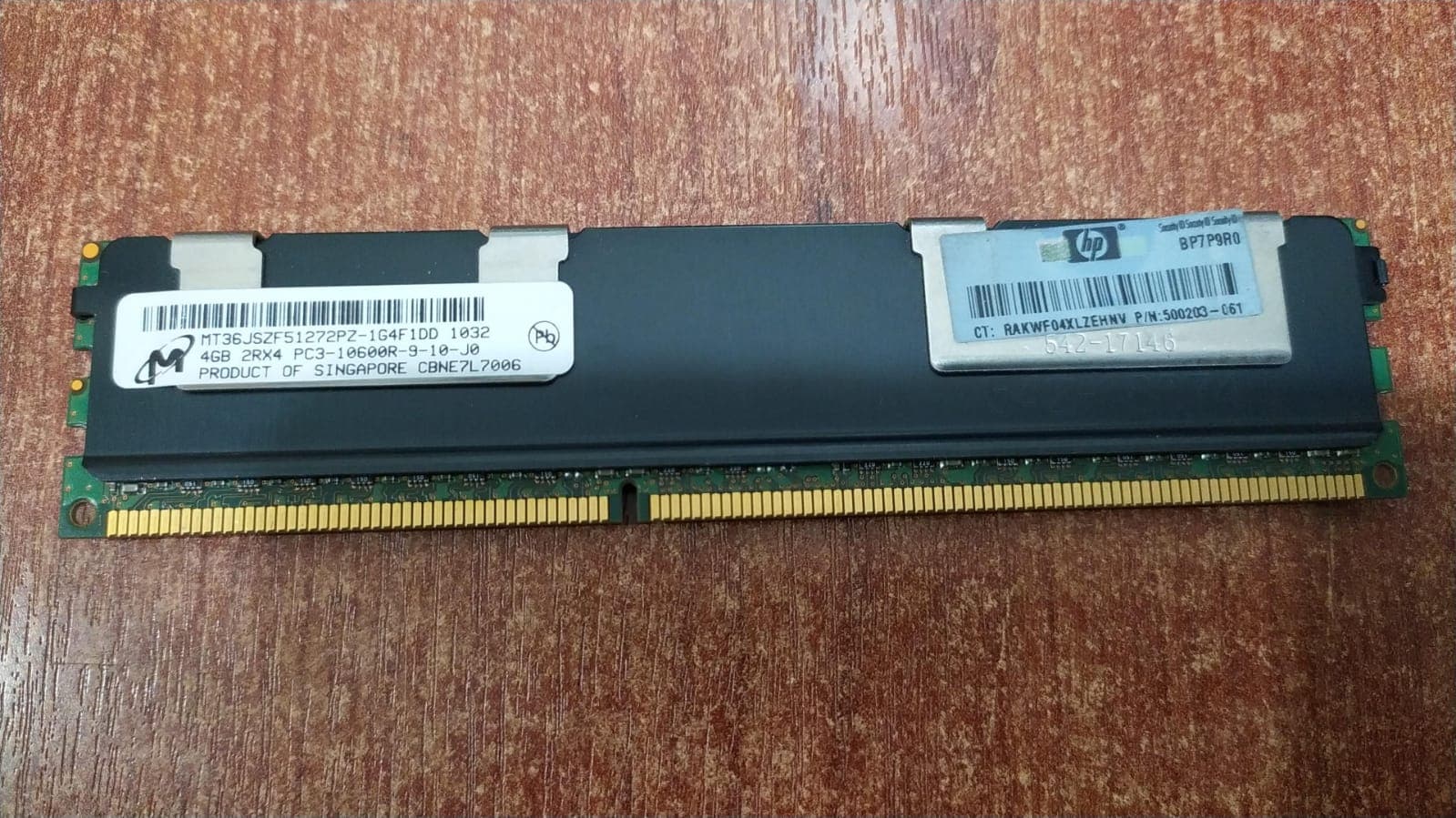 Memoria Micron MT36JSZF51272PZ‑1G4F1DD 4 GB DDR3‑1333 ECC RDIMM – Server, Doble Rango, CL9 — imagen 1