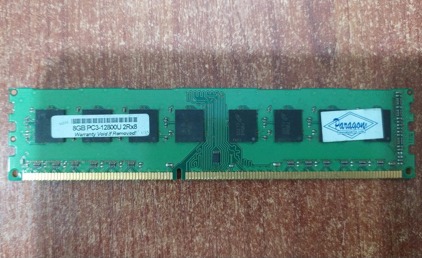 Memoria RAM 8 GB Paragone PC3‑12800U DDR3‑1600 2Rx8 – Seminueva — imagen 1