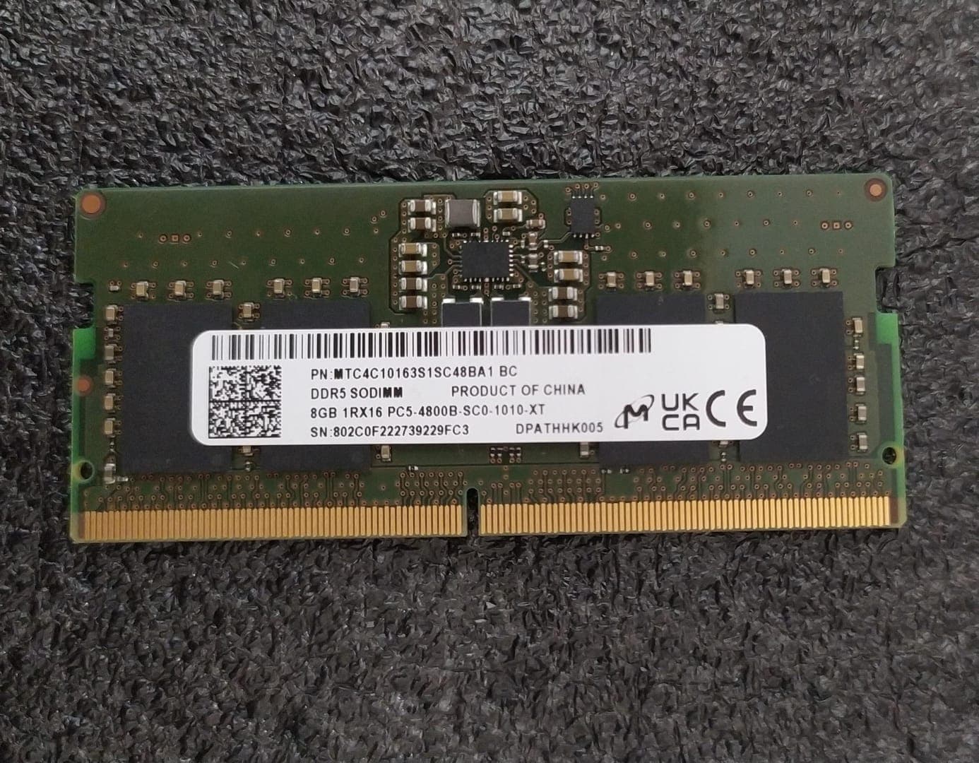 Memoria RAM DDR5 Micron 8 GB (MTC4C1016S1SC48BA1) 4800 MHz SO‑DIMM – portátil Dell HP Lenovo — imagen 1
