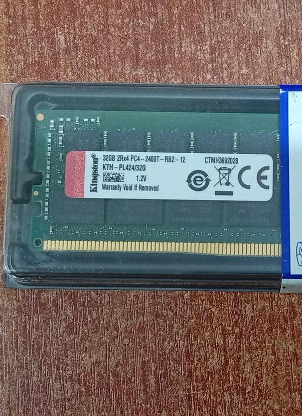 Memoria RAM KINGSTON KTH‐PL424/32G – 32GB DDR4‐2400 PC4‐19200 ECC Registered (Nuevo, Sellado) — imagen 2