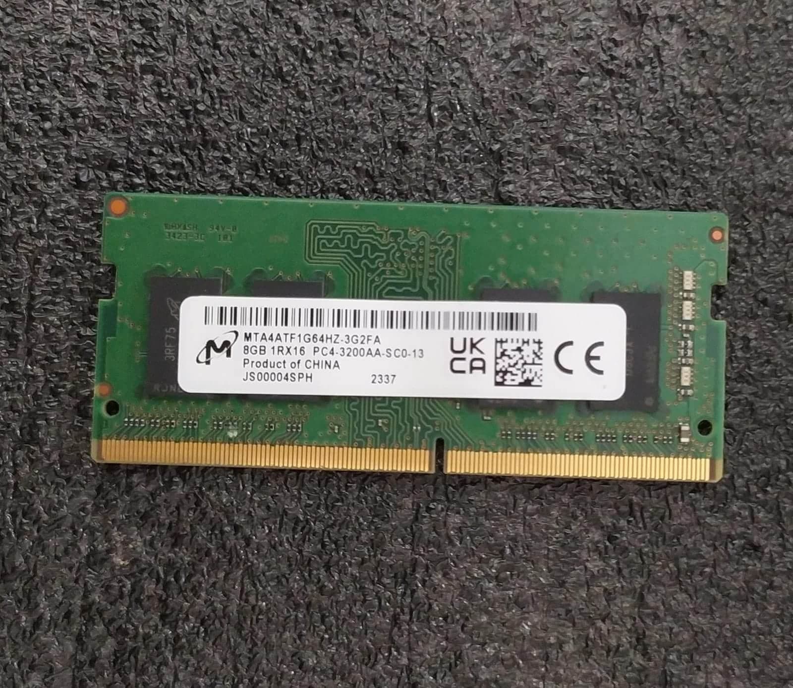 Memoria RAM Micron MTA4ATF1G64HZ‑3G2FA 8 GB DDR4‑3200 (1Rx16) – Módulo SO‑DIMM — imagen 1