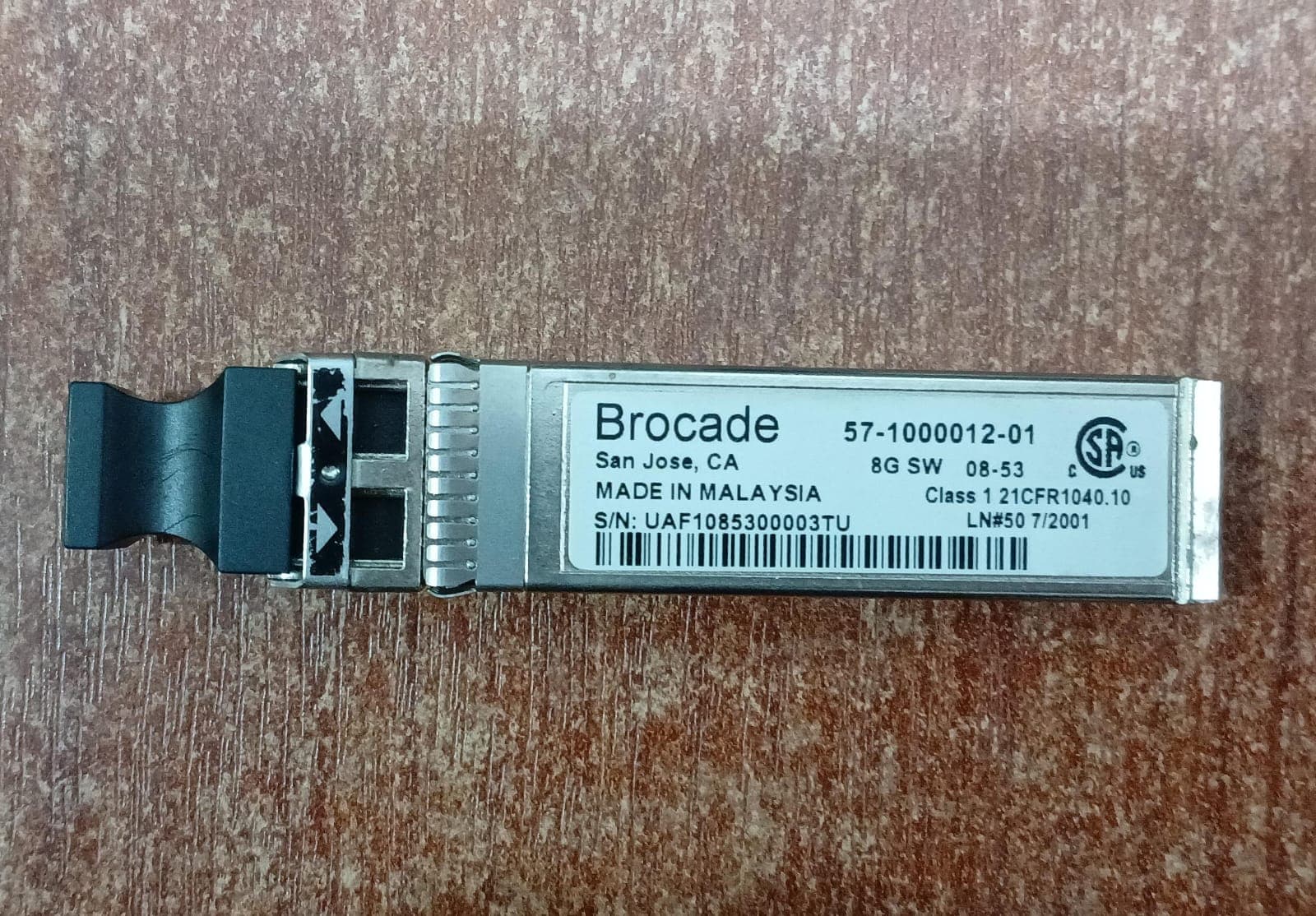 Módulo Brocade 57‑1000012‑01 8G SWL SFP+ (seminuevo, clase 1 21CFR1040.01) — imagen 2