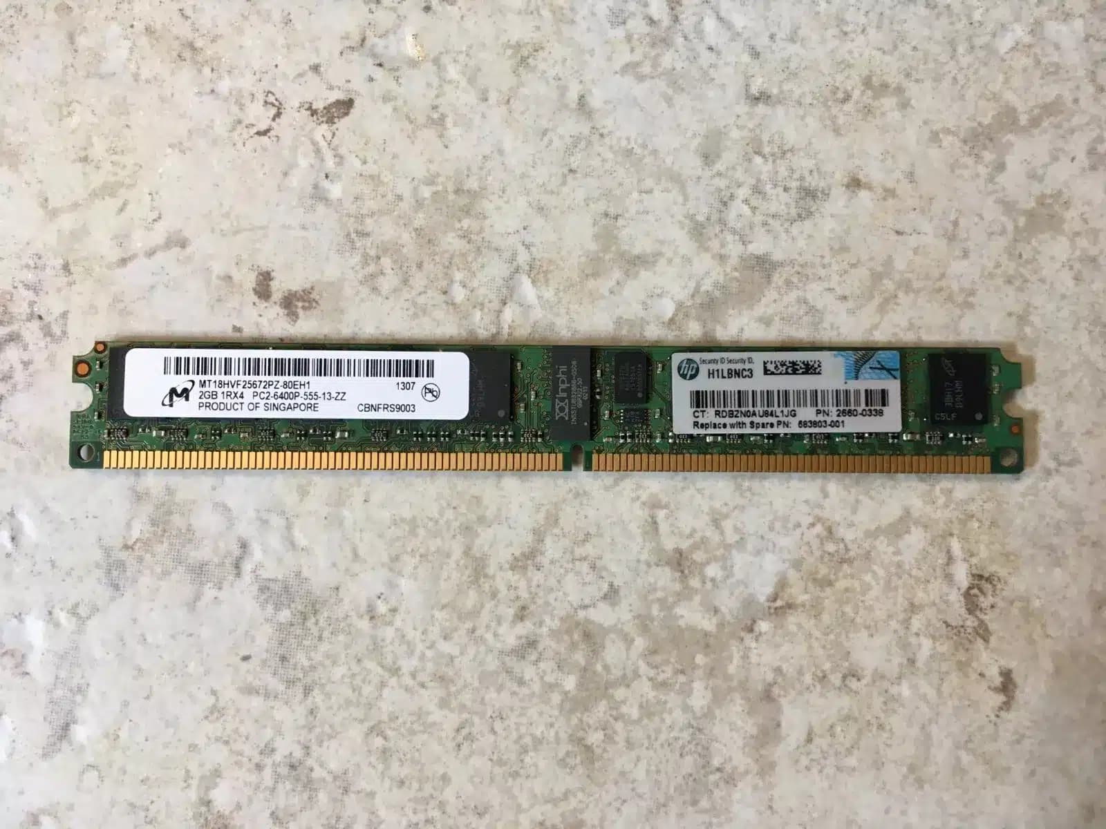 Módulo de Memoria DDR2 | 683803-001 | GBH1HX2 | 2660-0338 | HP | 2GB | DIMM de 240 pines | Servidores — imagen 5